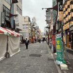 曇り空の上野アメ横。金曜の午後に撮影された落ち着いた商店街の風景