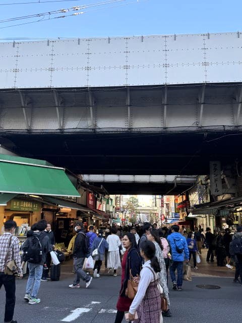 上野アメ横 高架下の混雑する歩行者通り 文化の日